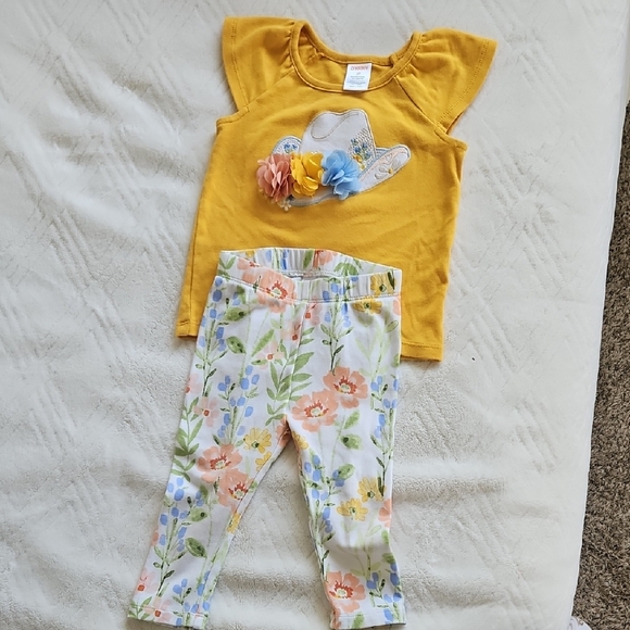 Gymboree Yellow Floral Kids Matching Set - Picture 1 of 4